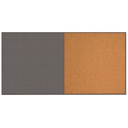 United Visual Products Enclosed Corkboard, 1 Door, 18"x24", 4" Fra UV3414-SATIN-AMETHY